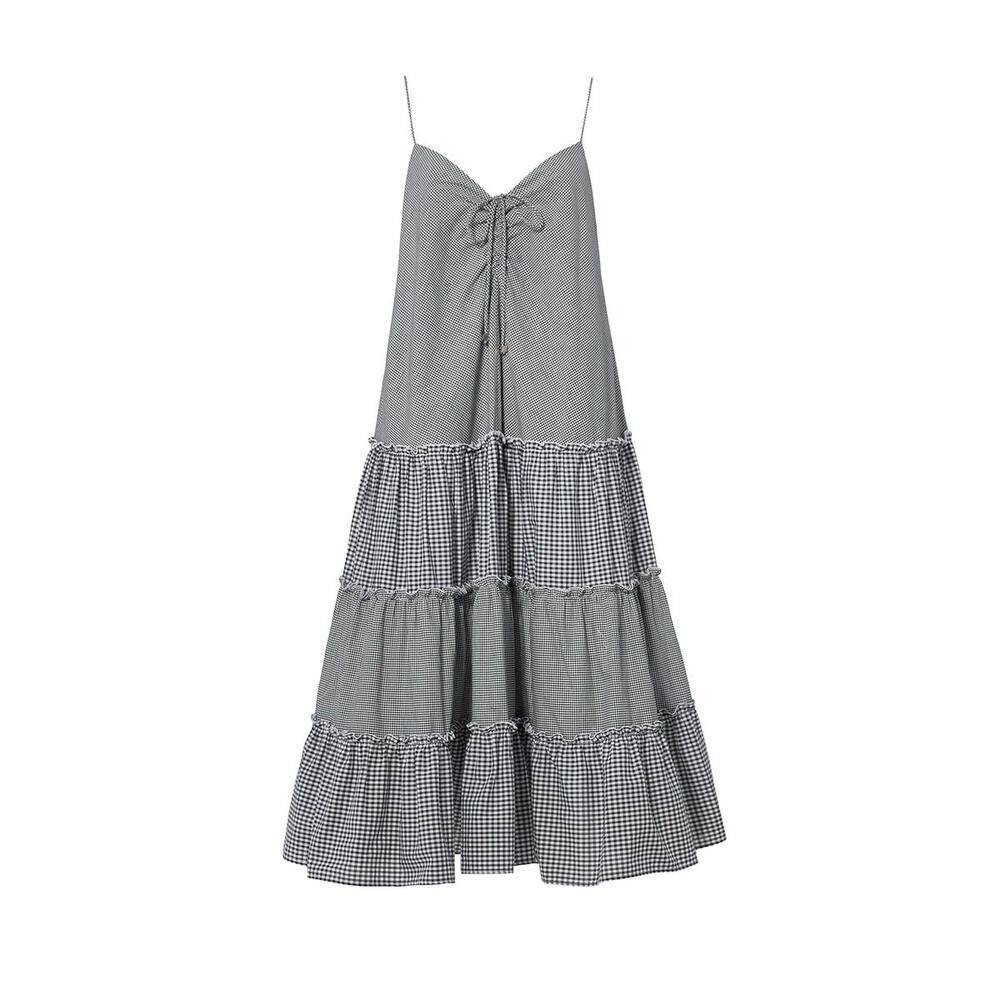 Nicholas N/Nicholas Gingham Sweetheart Midi Dress